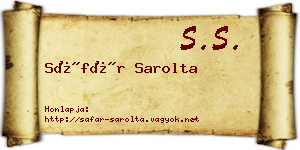 Sáfár Sarolta névjegykártya